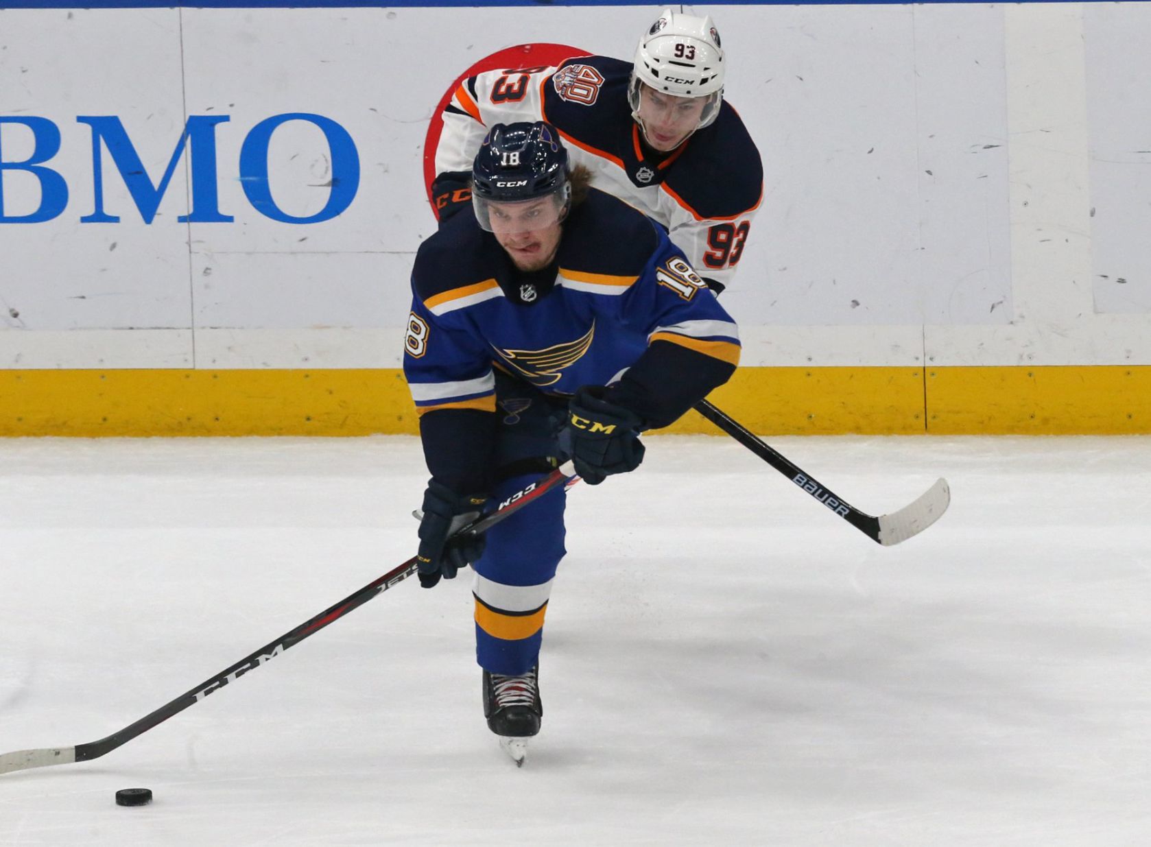 The Blues take on the Oilers at the Enterprise Center